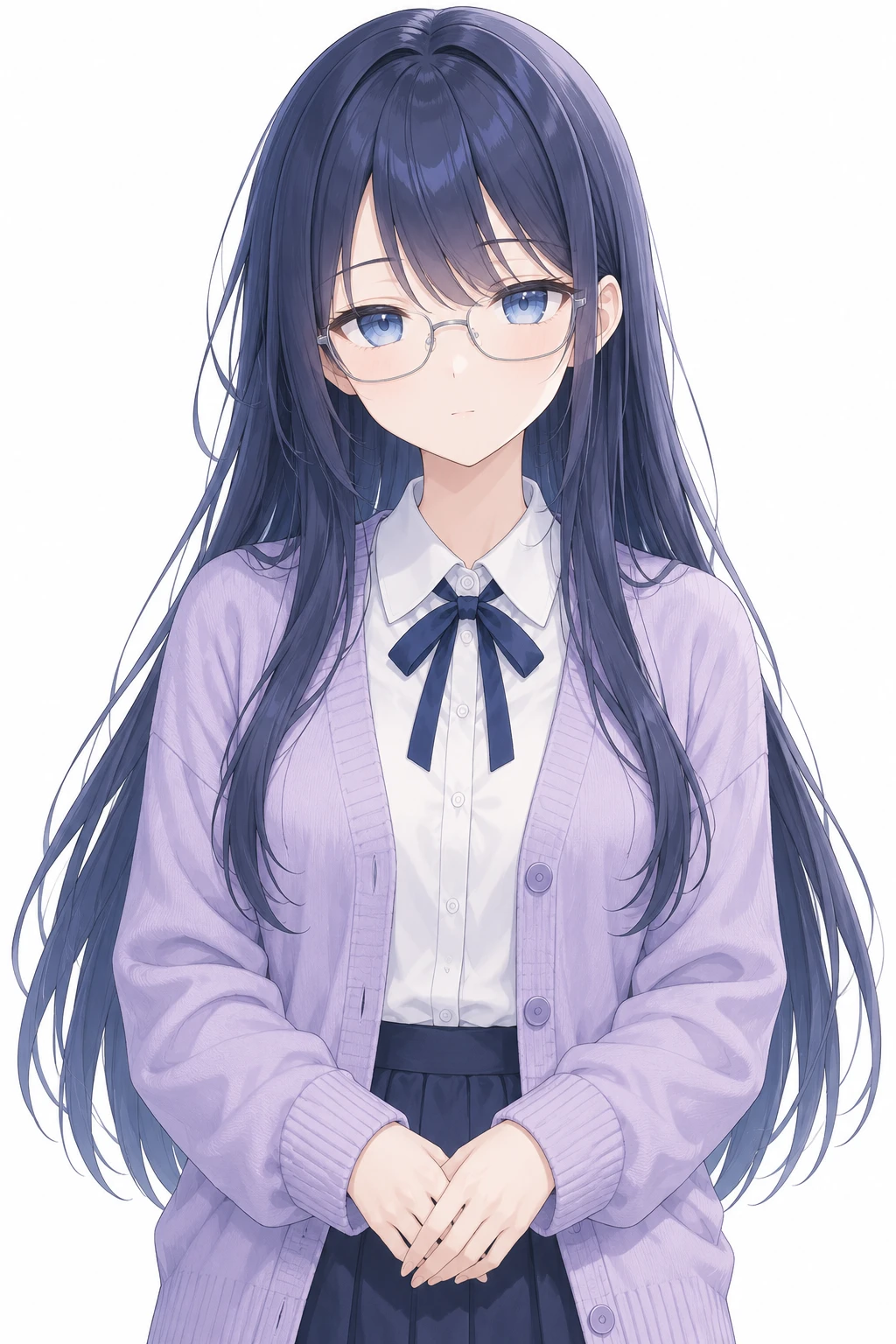 シオン（紺のロングヘアにメガネの女の子）